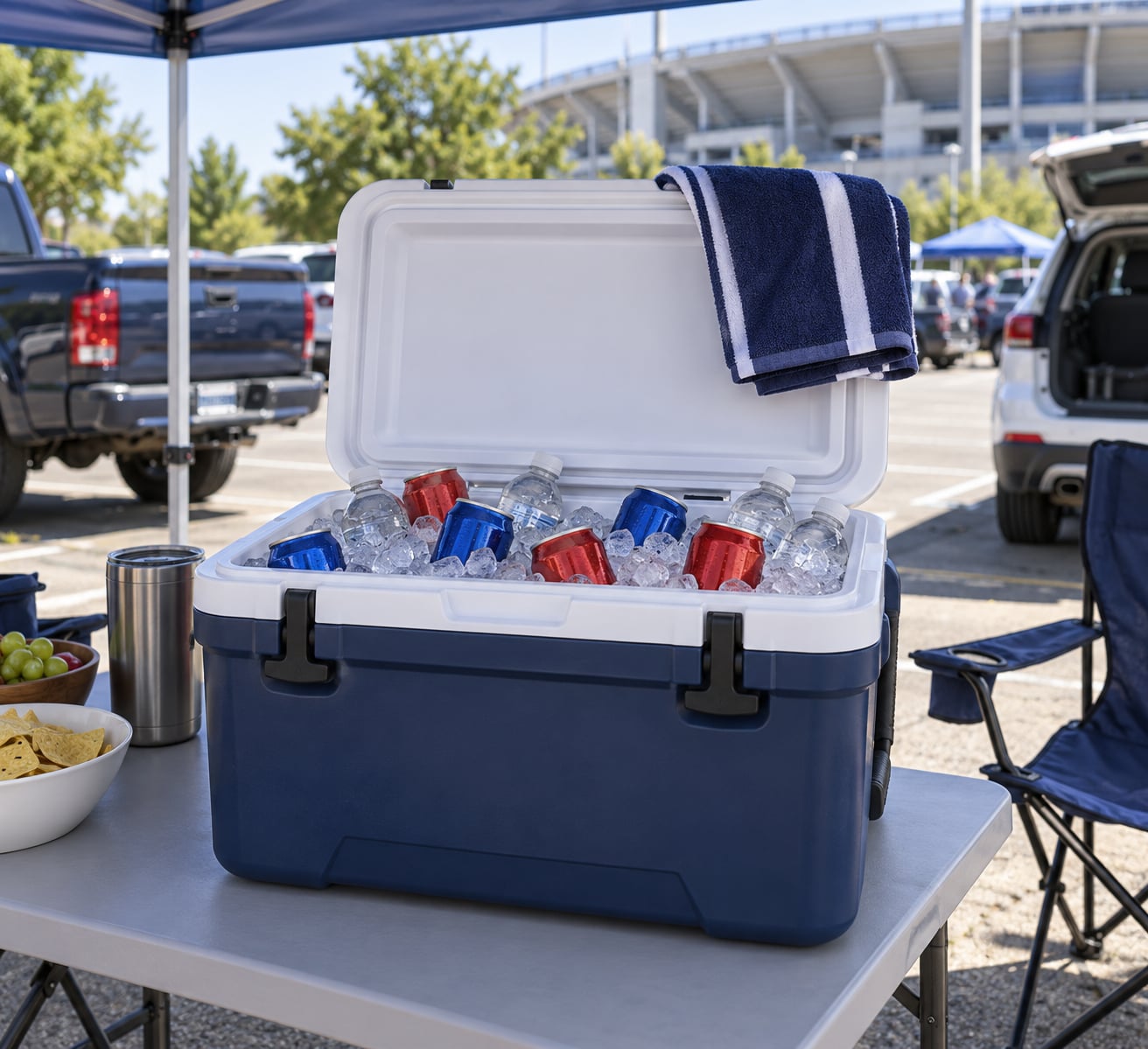 how to keep drinks cold all day at a tailgate