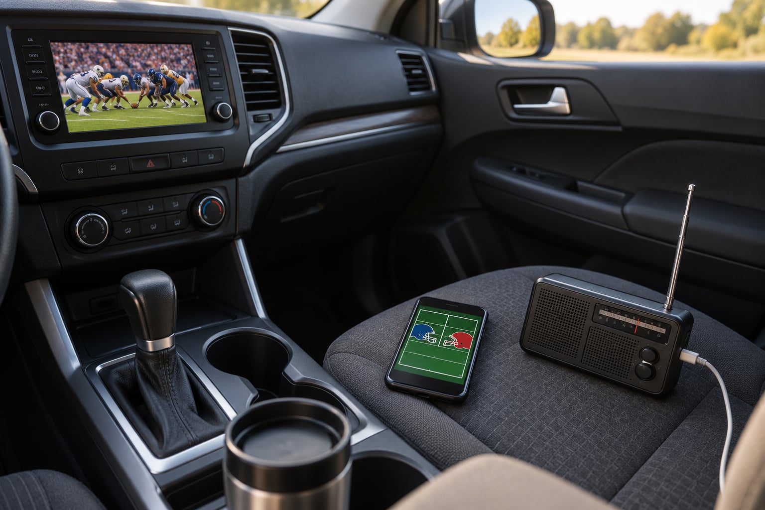 how to listen to college football on the radio while traveling