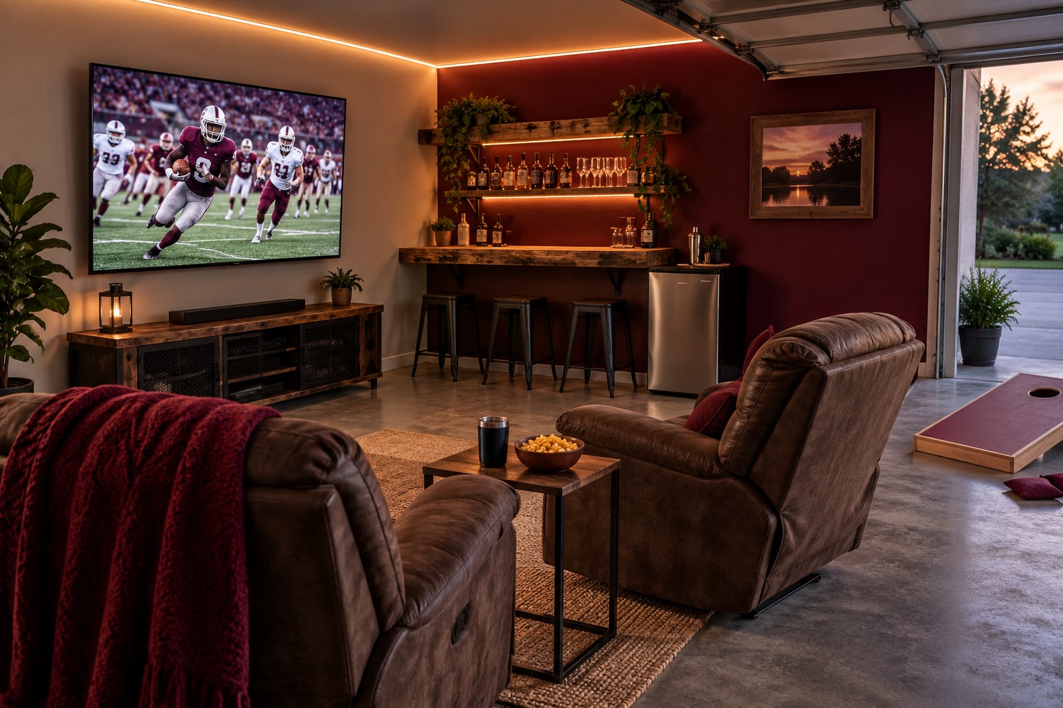 how to build a college sports man cave on a budget