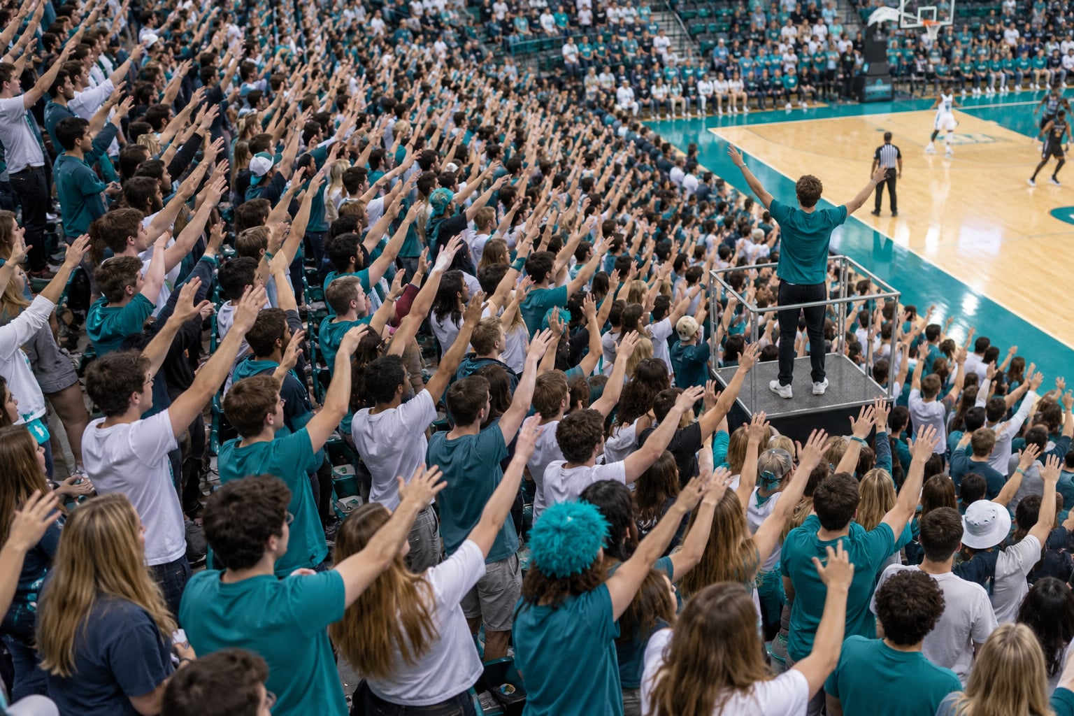 why college student sections do coordinated chants