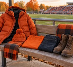 what to wear to a college football game in november