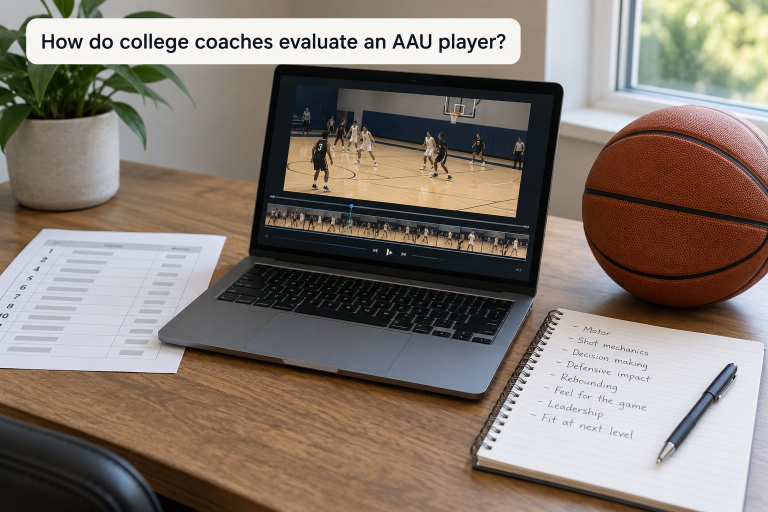 How do college coaches evaluate an AAU player?