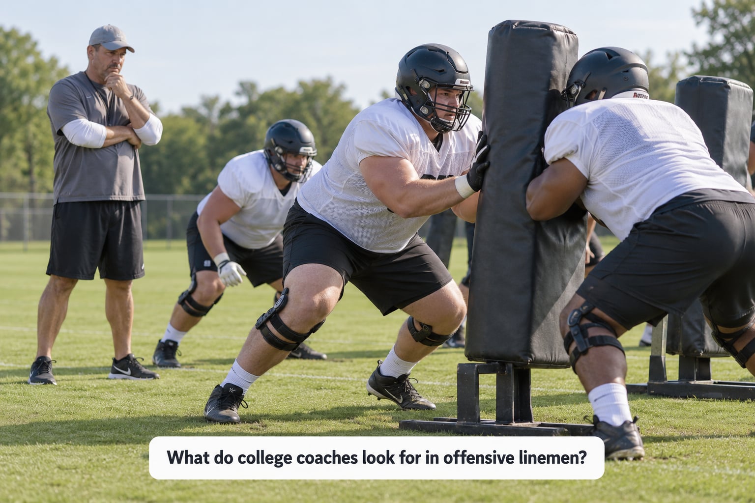 What do college coaches look for in offensive linemen?