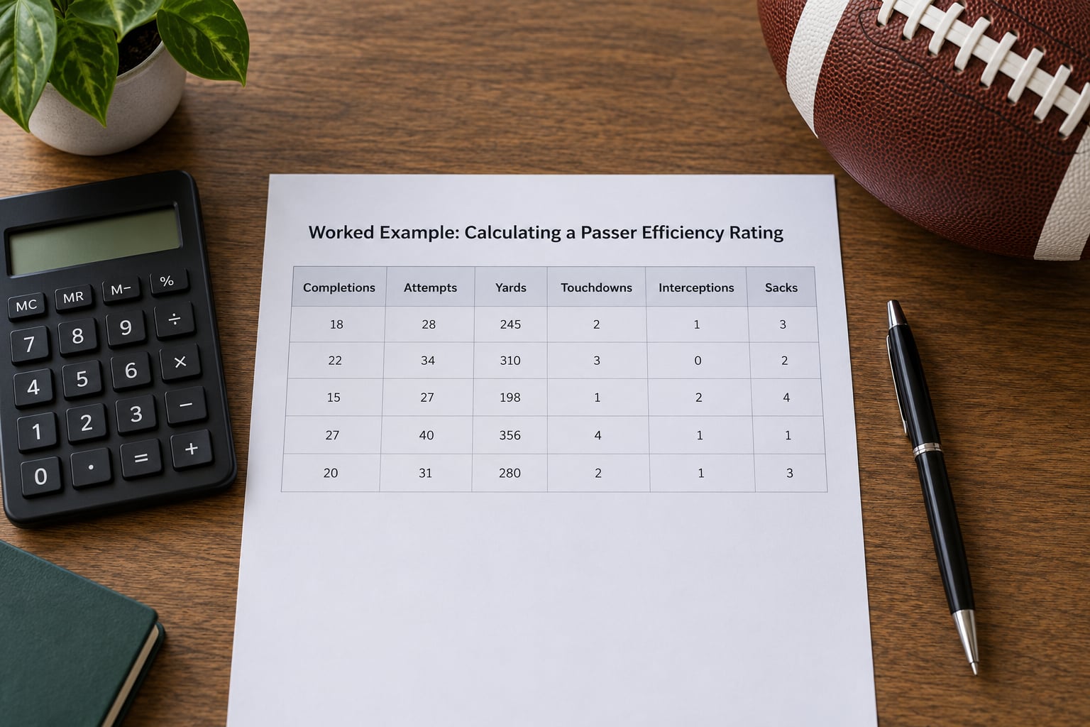 Worked Example: Calculating a Passer Efficiency Rating