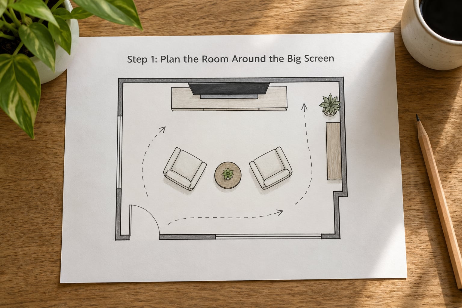 Step 1: Plan the Room Around the Big Screen