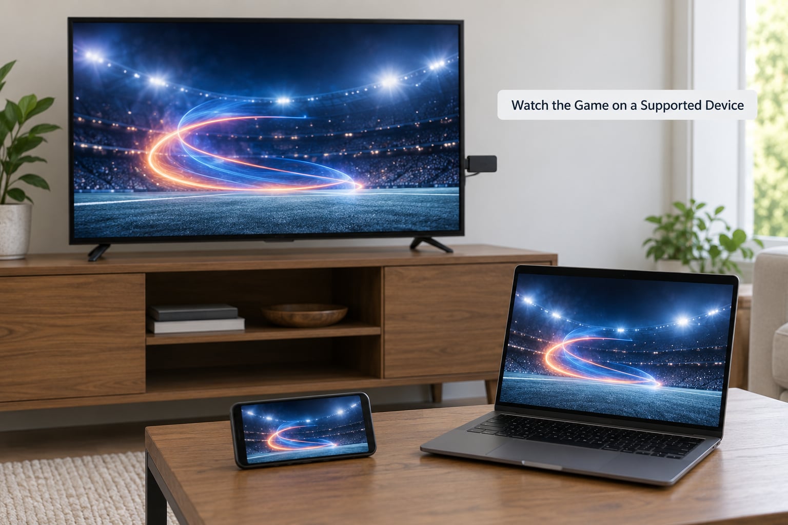 Watch the Game on a Supported Device