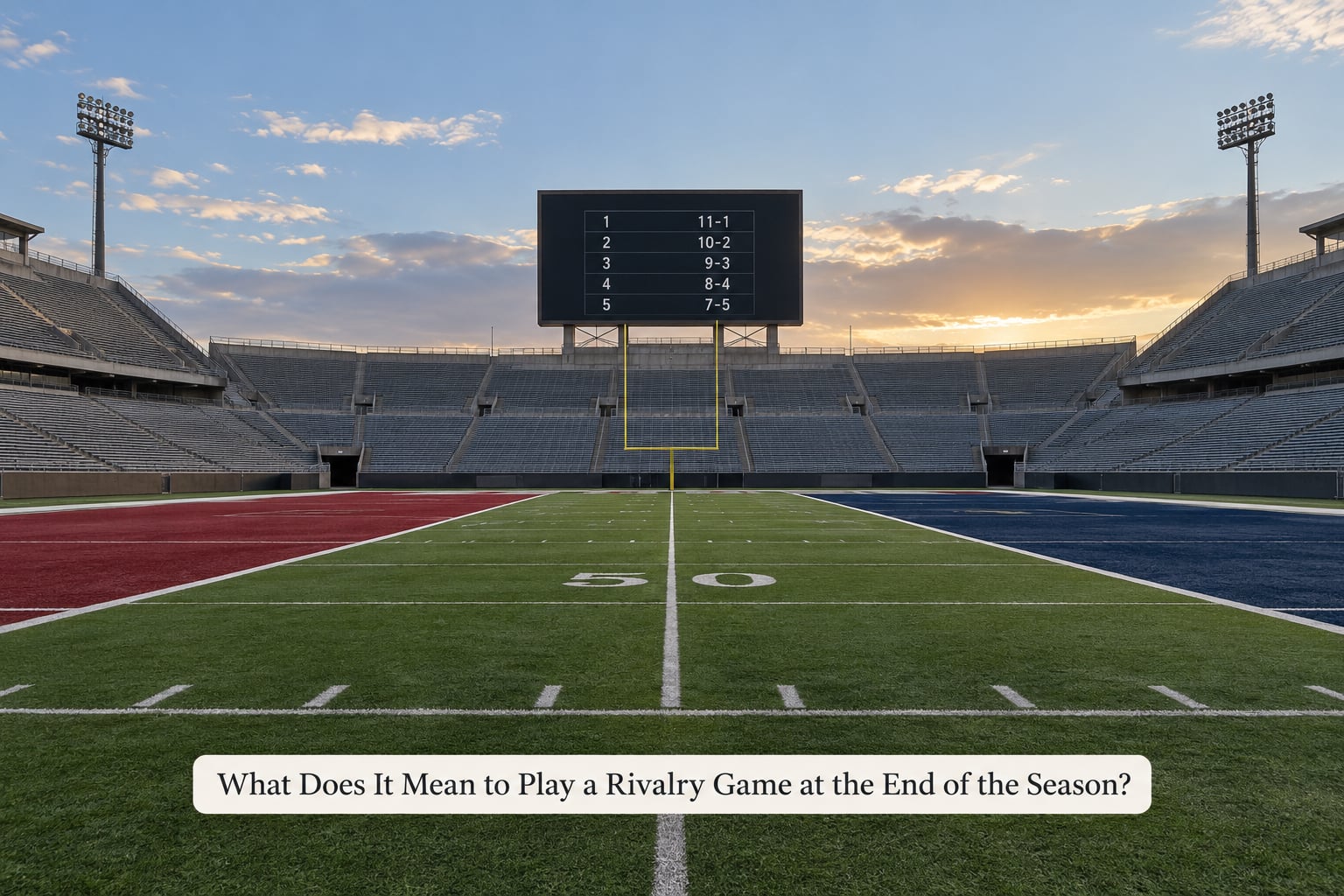 What Does It Mean to Play a Rivalry Game at the End of the Season?